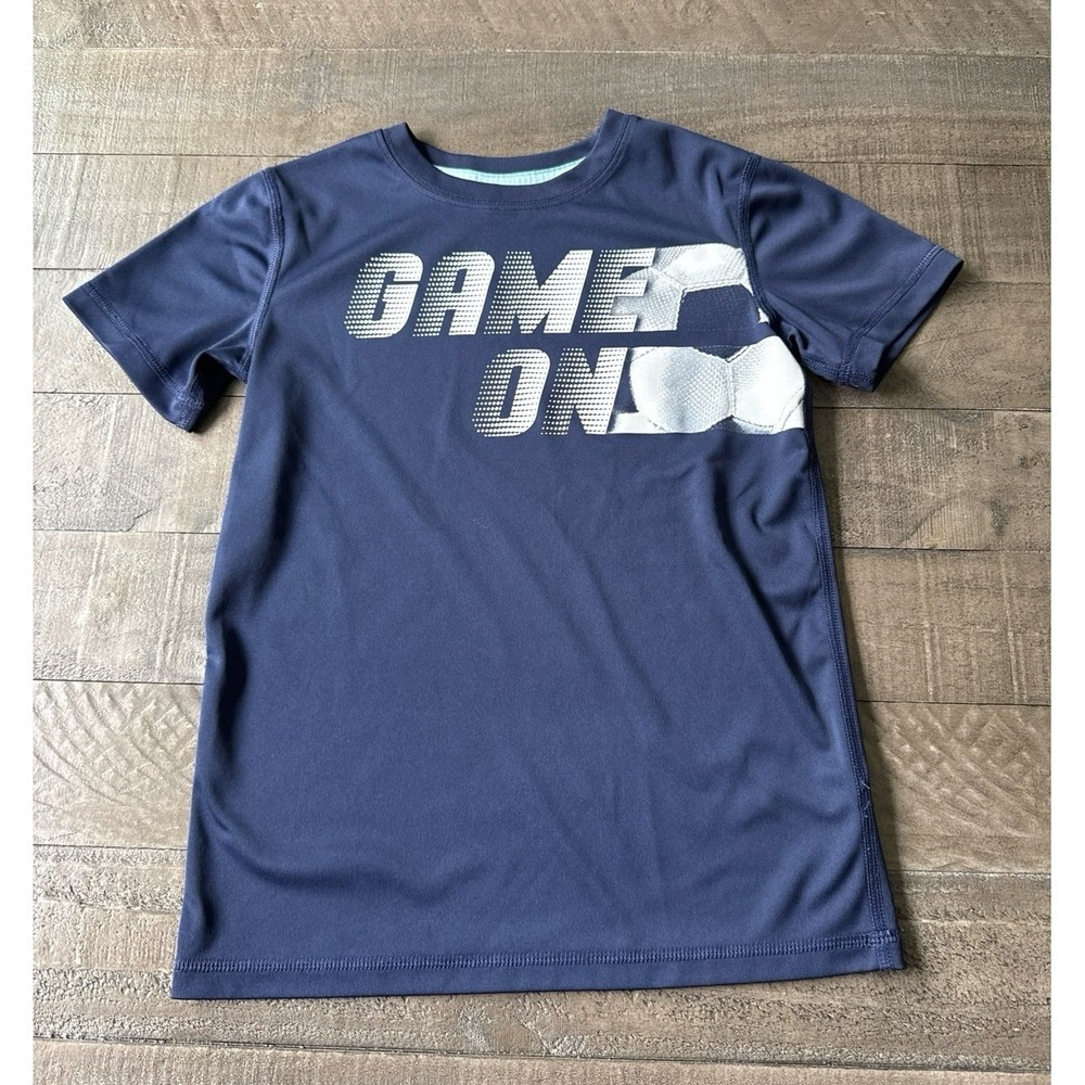 All in Motion Boys Navy Blue "Game on" Short Sleeve Active Tee Size Small